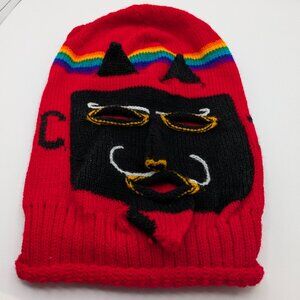 Peruvian Balaclava Waq'ollo Red Hand Woven Ski Mask